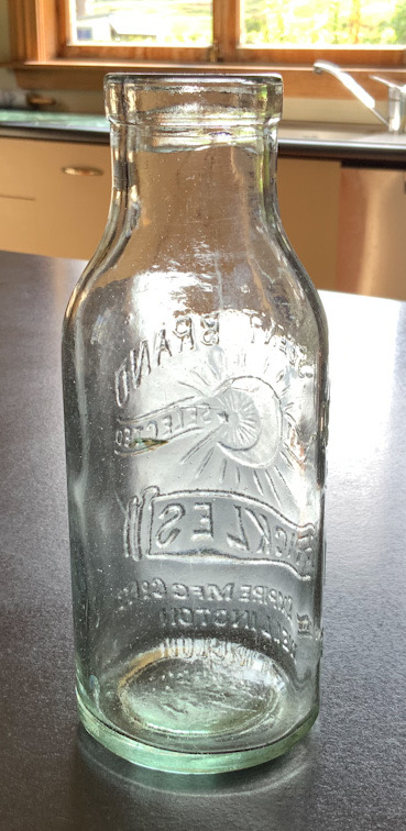 Vintage Crescent Brand Wellington Glass Pickle Jar Bottle